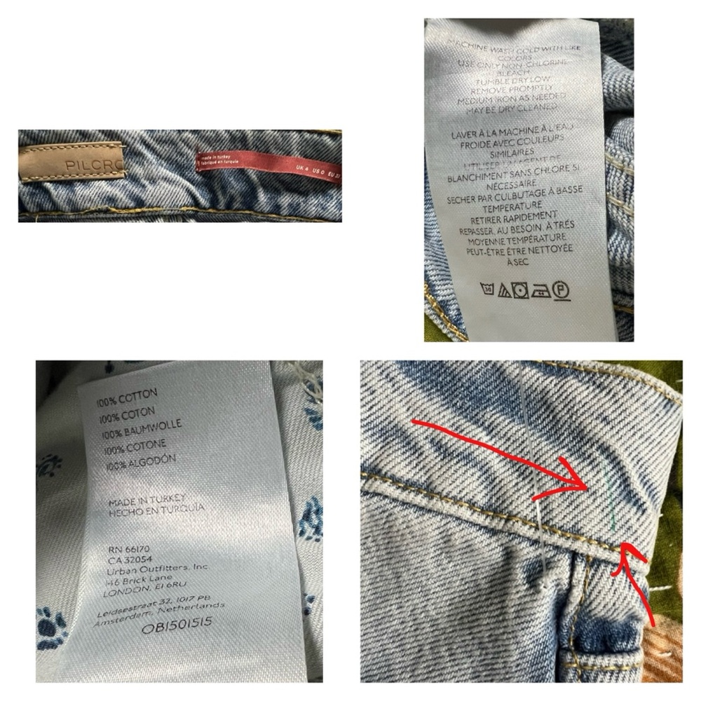 Anthropologie Pilcro Destroyed Denim Mini Skirt Size 0 - Picture 13 of 13